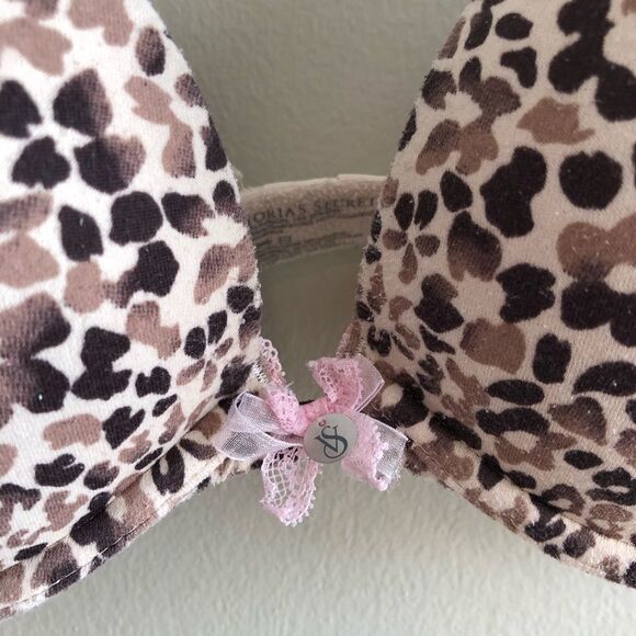 🚨3/$20🚨 Victorias Secret Cheetah Under Wired Supportive Push Up Bra Top Pink 36B - Picture 5 of 14